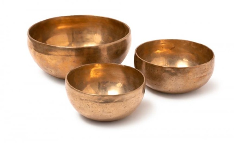 Three Tibetan singing bowls